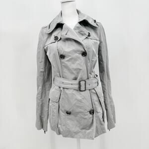 Burberry Trench Chelsea Kensington Short Belt Jacket Coat Sandringham Grey 6 LW